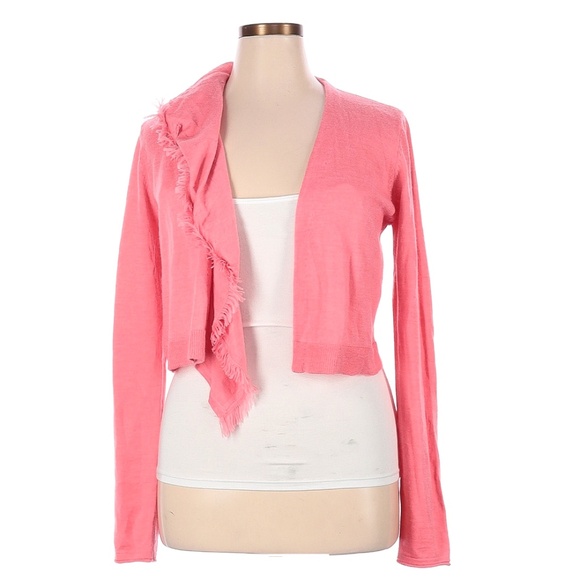 NWT Nanette Lepore Pink Wool Shrug Cardigan Sweater Size Small - Picture 1 of 3